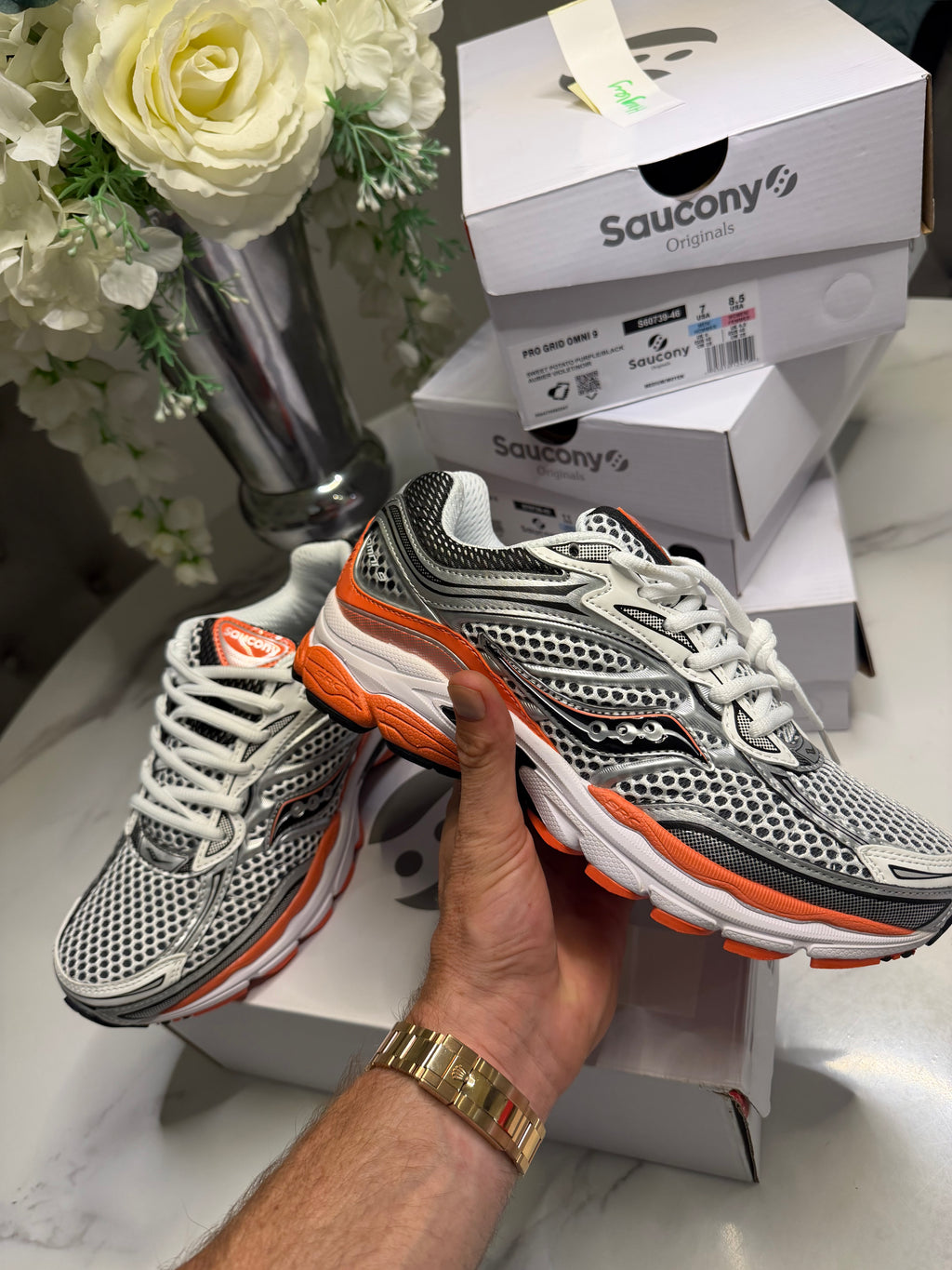 SAUCONY PROGRID OMNI 9 OG 'SILVER ORANGE'