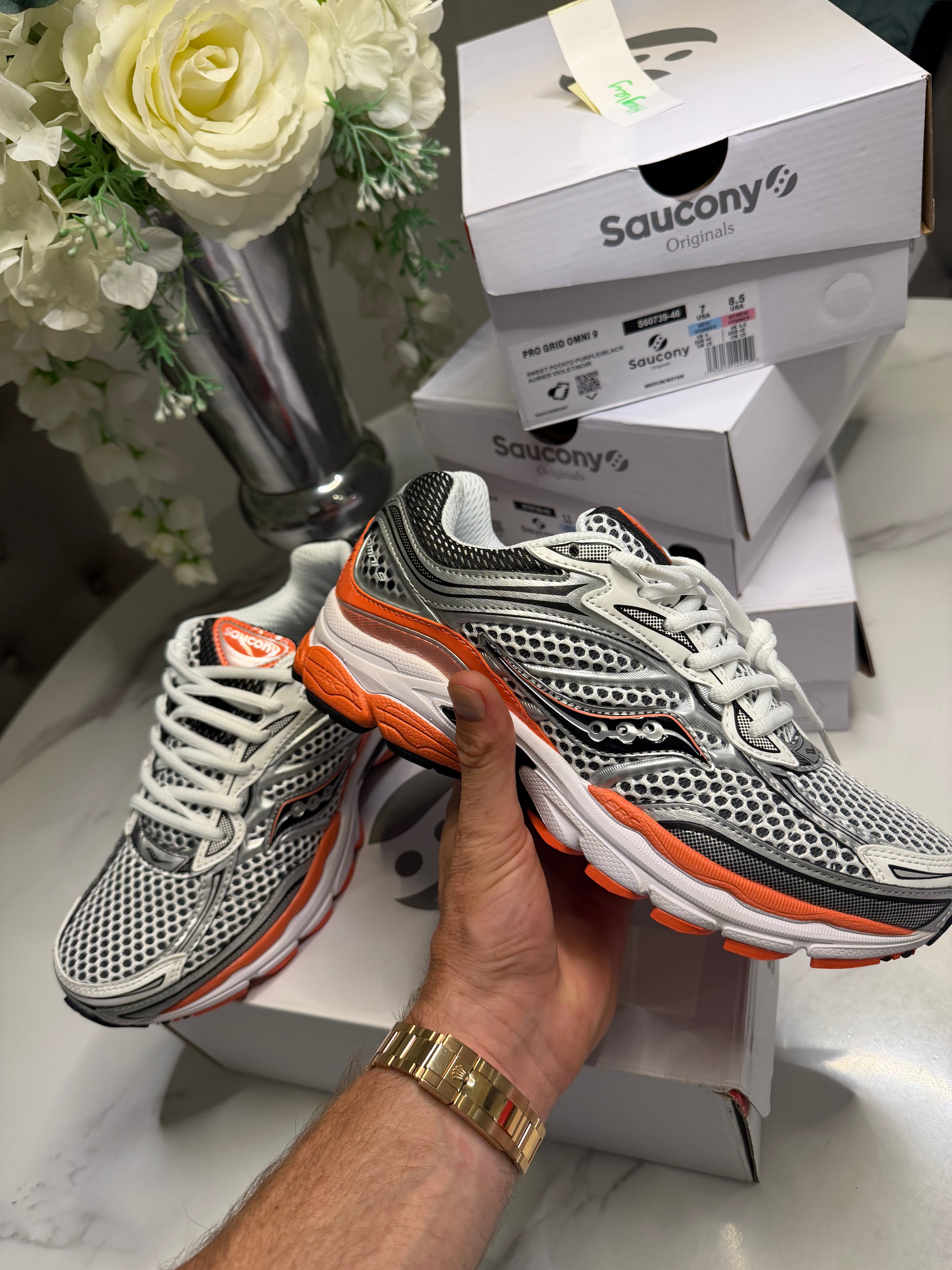 SAUCONY PROGRID OMNI 9 OG 'SILVER ORANGE'