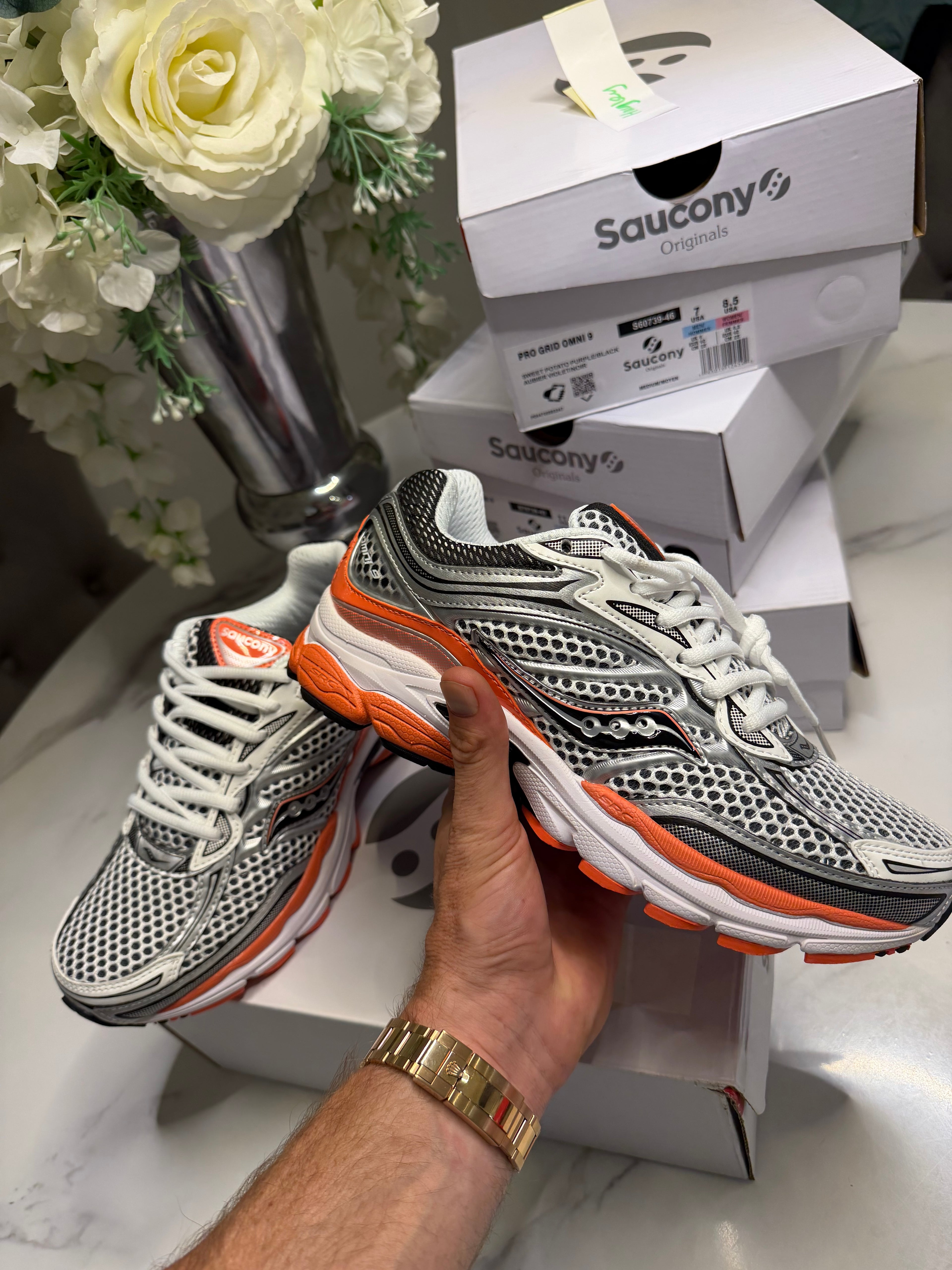 SAUCONY PROGRID OMNI 9 OG 'SILVER ORANGE'